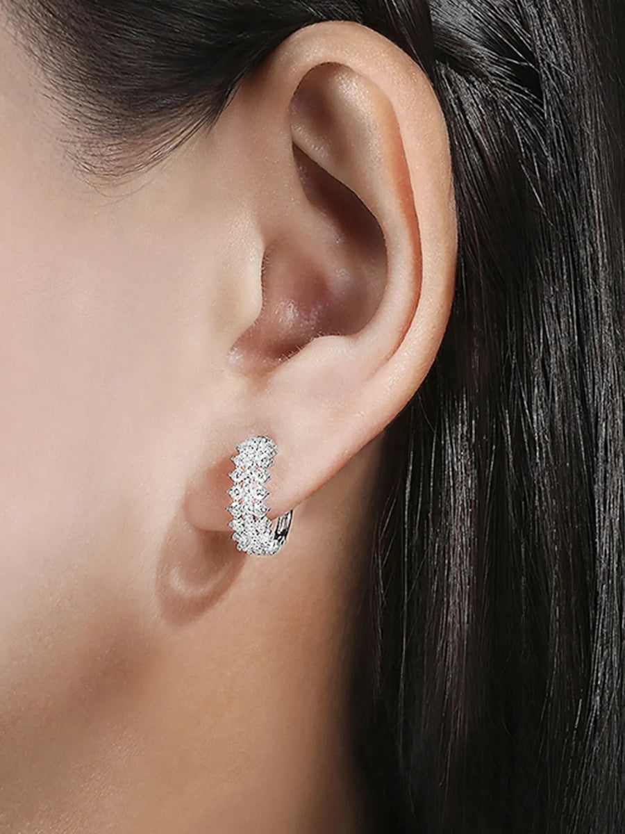 Rhodium Plated CZ Festive Earrings