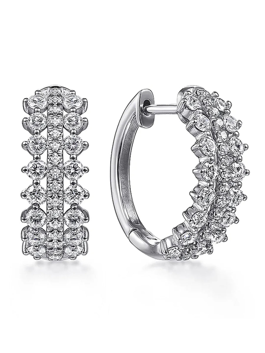 Rhodium Plated CZ Festive Earrings