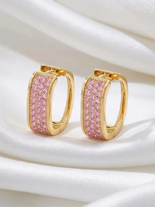 Peora Rosy Spark Hoop Earrings - Gold