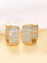 Sparkling Cubic Zirconia Hoops Earrings - Gold