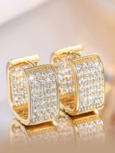 Sparkling Cubic Zirconia Hoops Earrings - Gold