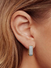 Sparkling Cubic Zirconia Hoops Earrings - Gold