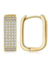 Sparkling Cubic Zirconia Hoops Earrings - Gold