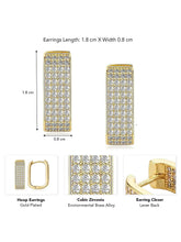 Sparkling Cubic Zirconia Hoops Earrings - Gold