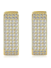 Sparkling Cubic Zirconia Hoops Earrings - Gold