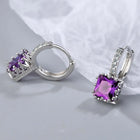 Luxurious Opulence Drop Earrings - Silver- Purple