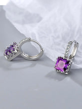 Luxurious Opulence Drop Earrings - Silver- Purple