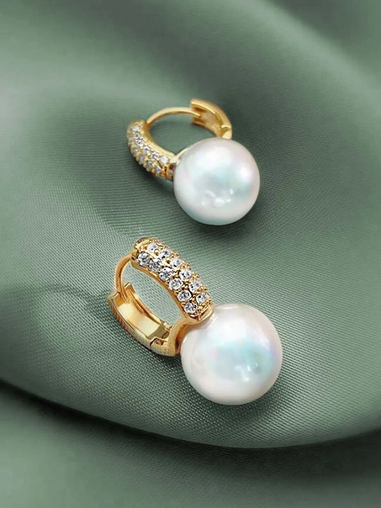 Pearls of Midas Hoop Drop Earrings
