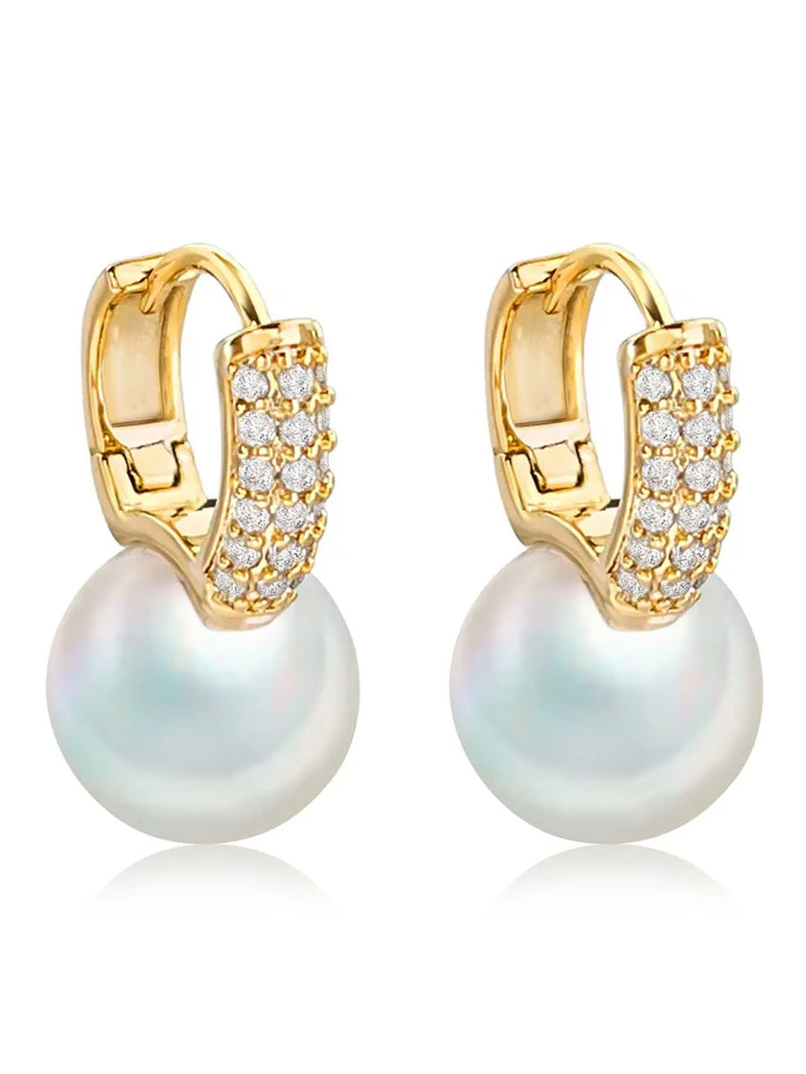 Pearls of Midas Hoop Drop Earrings