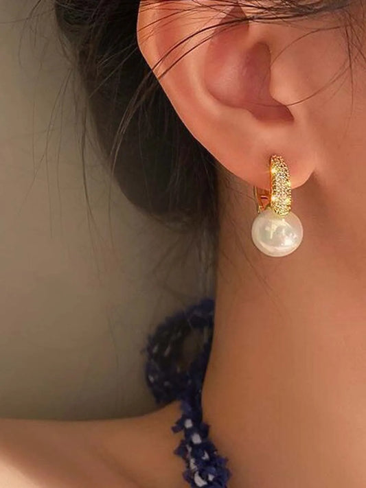 Pearls of Midas Hoop Drop Earrings