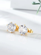 Elegant Round Stone Stud Earrings