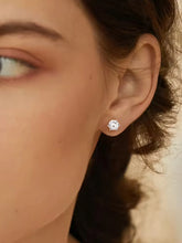 Elegant Round Stone Stud Earrings
