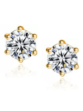 Elegant Round Stone Stud Earrings