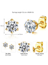 Elegant Round Stone Stud Earrings
