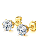 Elegant Round Stone Stud Earrings