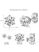 Elegant Round Stone Stud Earrings