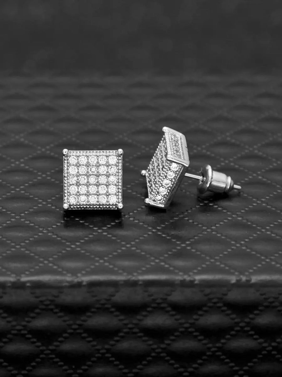 Peora Square Stud Earrings – Sleek Lines & Modern Charm