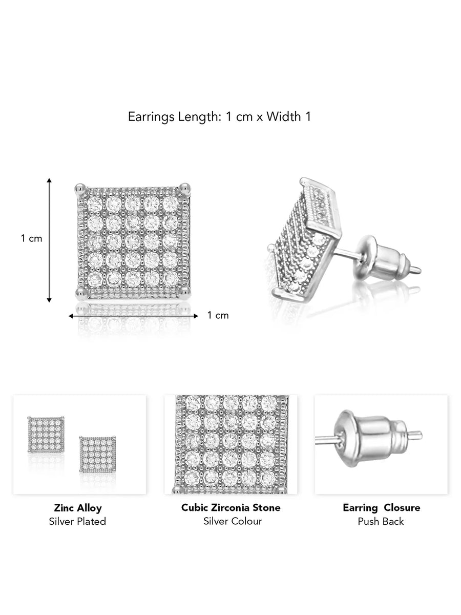 Peora Square Stud Earrings – Sleek Lines & Modern Charm