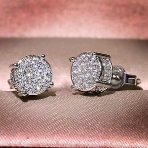 Dazzling CZ Round Stud Earrings