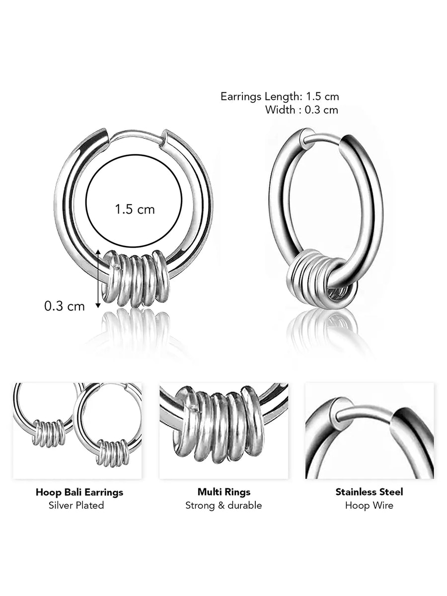 Peora Steel Hoop Earrings – Sleek & Durable Everyday Style