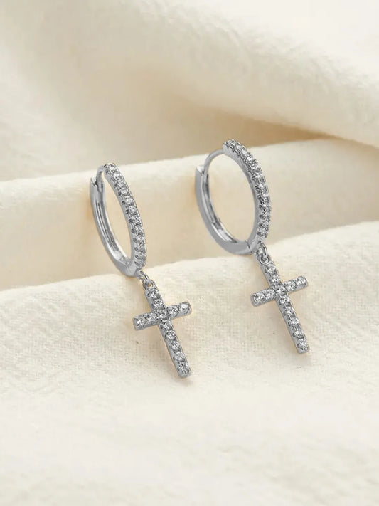 Peora Studded Hoop Earrings – Bold Glamour with a Sparkle