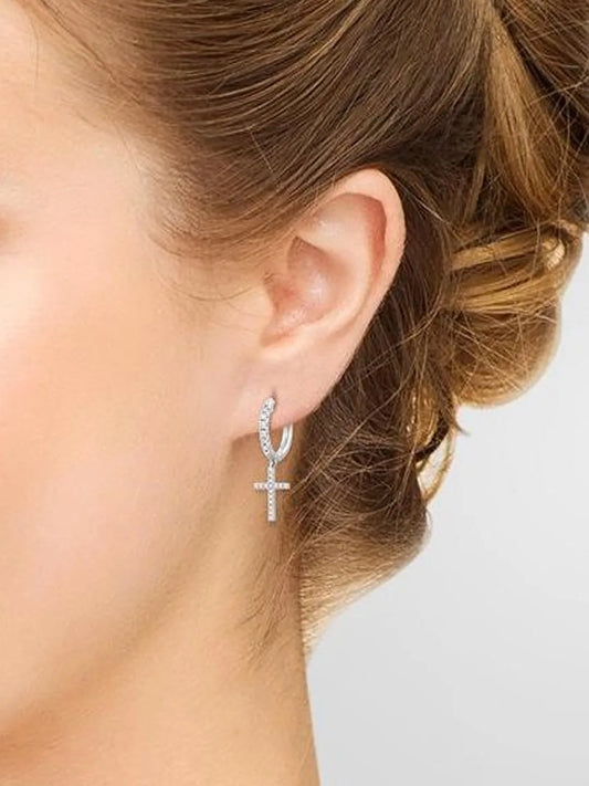 Peora Studded Hoop Earrings – Bold Glamour with a Sparkle