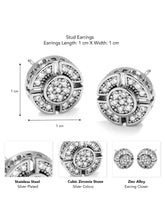 Cubic Zirconia Glam Stud Round Earrings