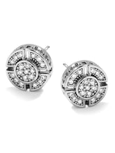 Cubic Zirconia Glam Stud Round Earrings