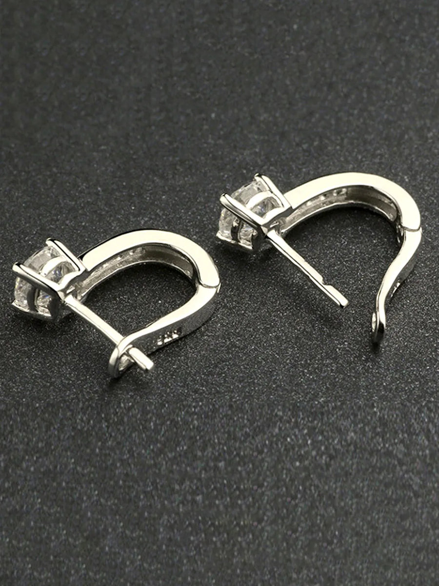 Minimal Silver Huggies Loops Earrings Combo