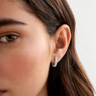 Rhodium Plated Minimal Hoop Earrings