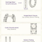 Rhodium Plated Minimal Hoop Earrings
