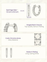Rhodium Plated Minimal Hoop Earrings