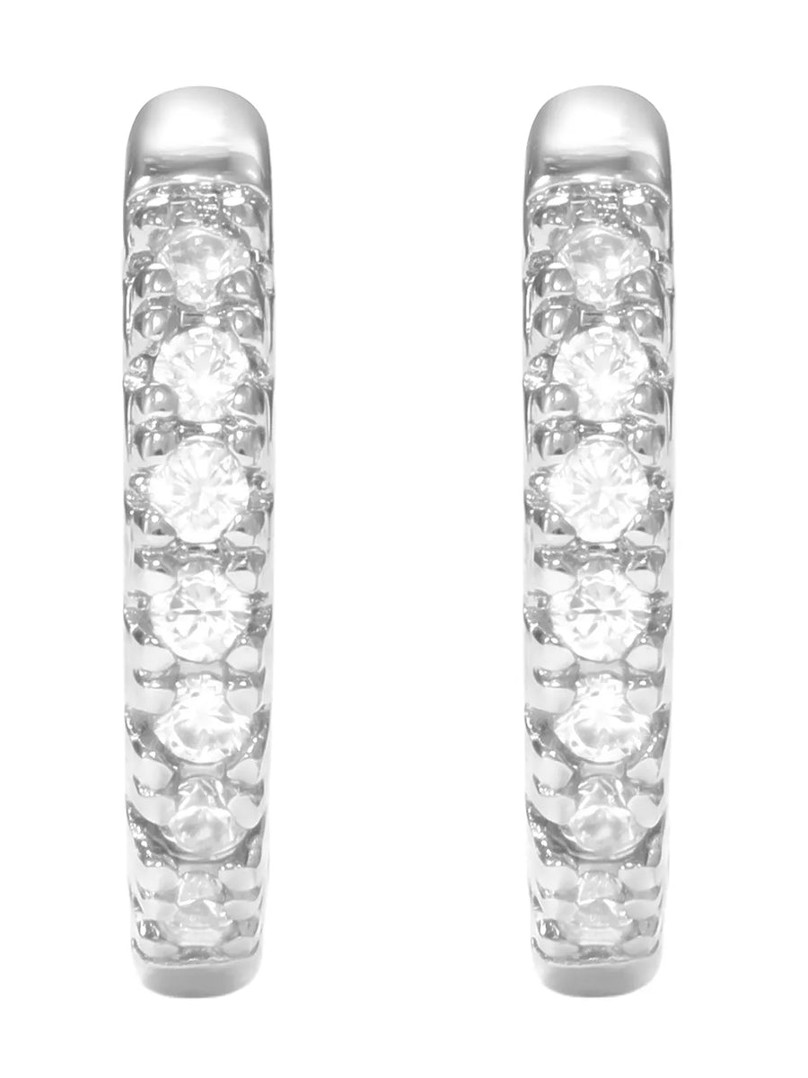 Rhodium Plated Minimal Hoop Earrings