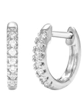 Rhodium Plated Minimal Hoop Earrings
