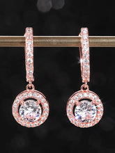 CZ Drop Earrings with Hoop Accent