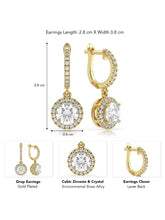 CZ Drop Earrings with Hoop Accent