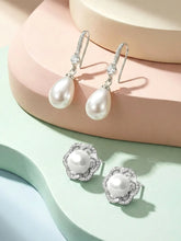 Classic Pearl Stud & Drop Earrings Gift Combo