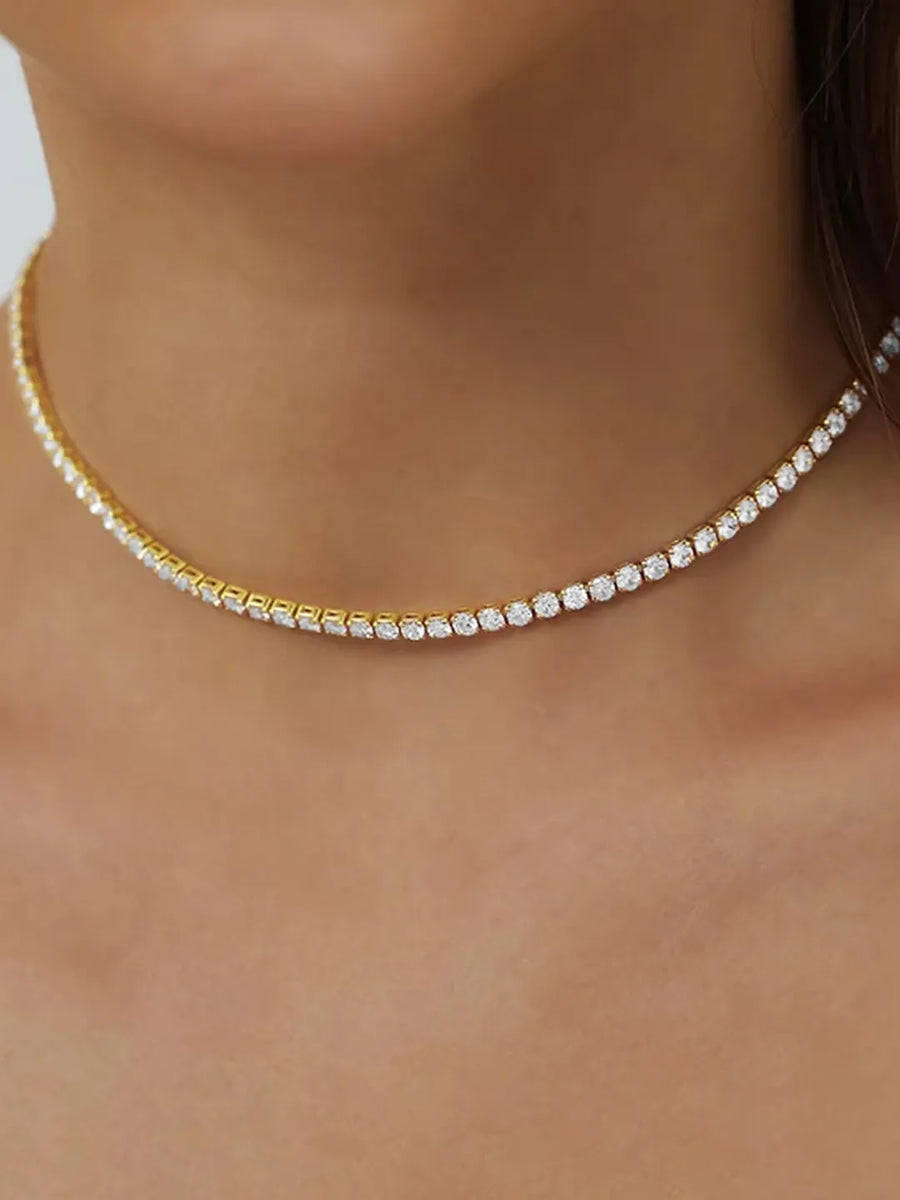 Whispers of Grace CZ Studded Necklace