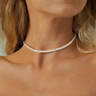 Rhodium Plated CZ Ornate Necklace