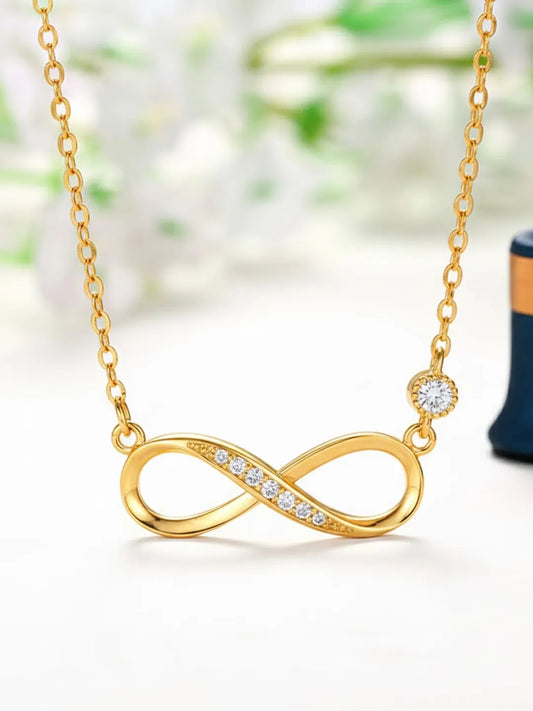 Peora CZ Minimal Infinity Pendant Necklace