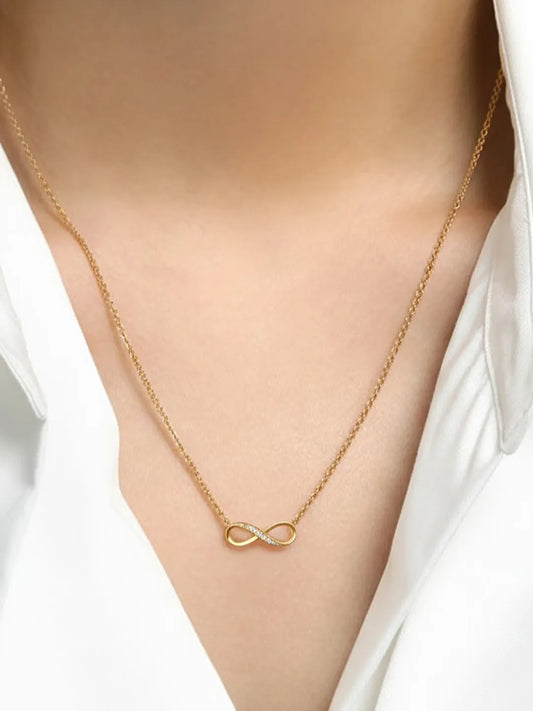 Peora CZ Minimal Infinity Pendant Necklace