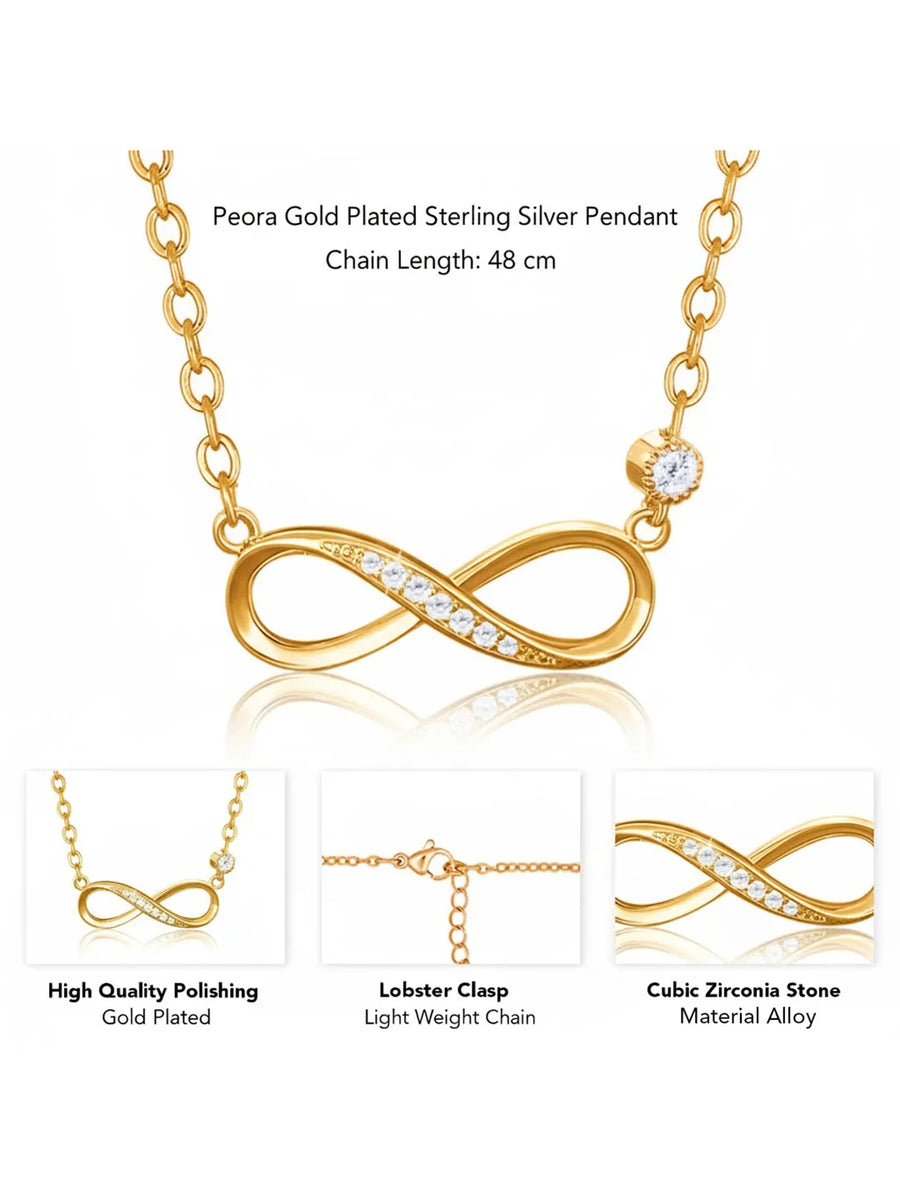 Peora CZ Minimal Infinity Pendant Necklace
