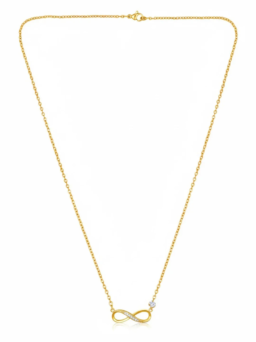 Peora CZ Minimal Infinity Pendant Necklace