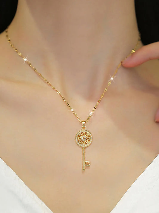 Key to Radiance CZ Pendant Chain