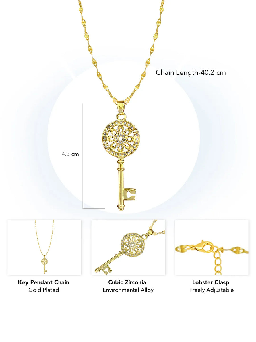 Key to Radiance CZ Pendant Chain