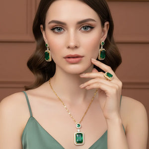 Emerald Tranquillity Pendant Set