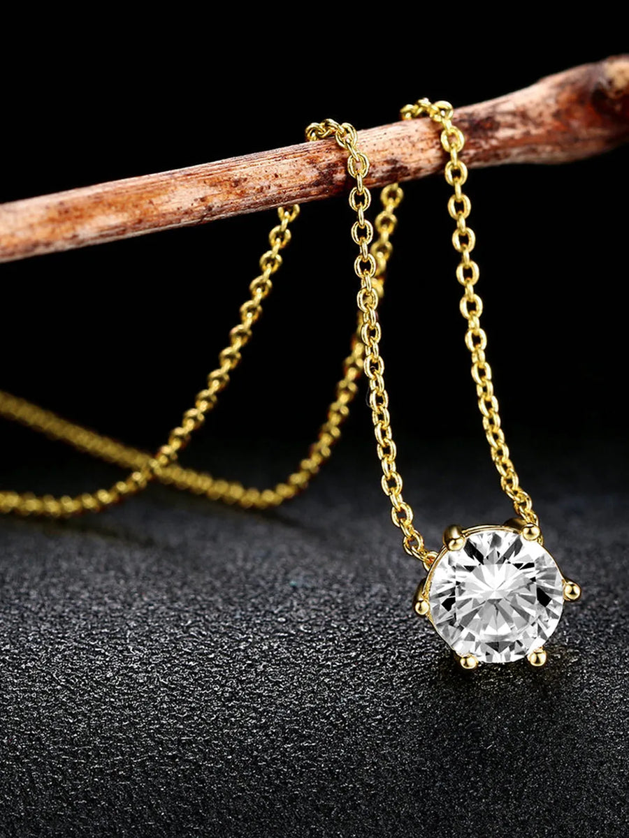 Timeless Crystal Solitaire Pendant Set