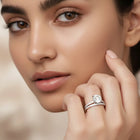 Silver Glow with CZ Charm Rings