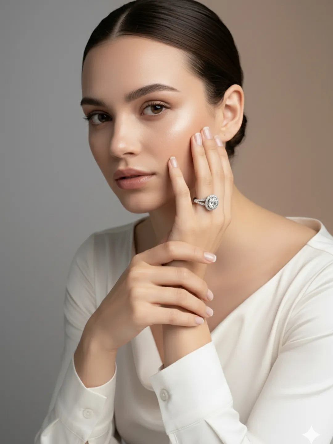 Celestial Spark CZ Silver Ring