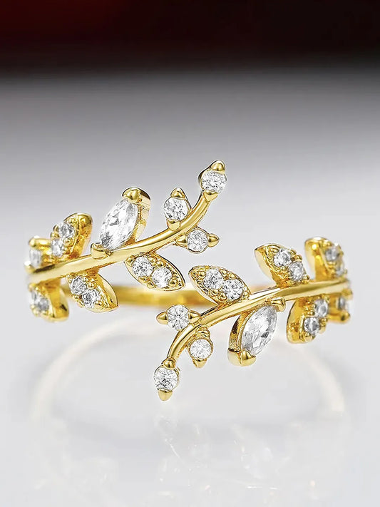 Garden Grace Crystal Branch Ring Band